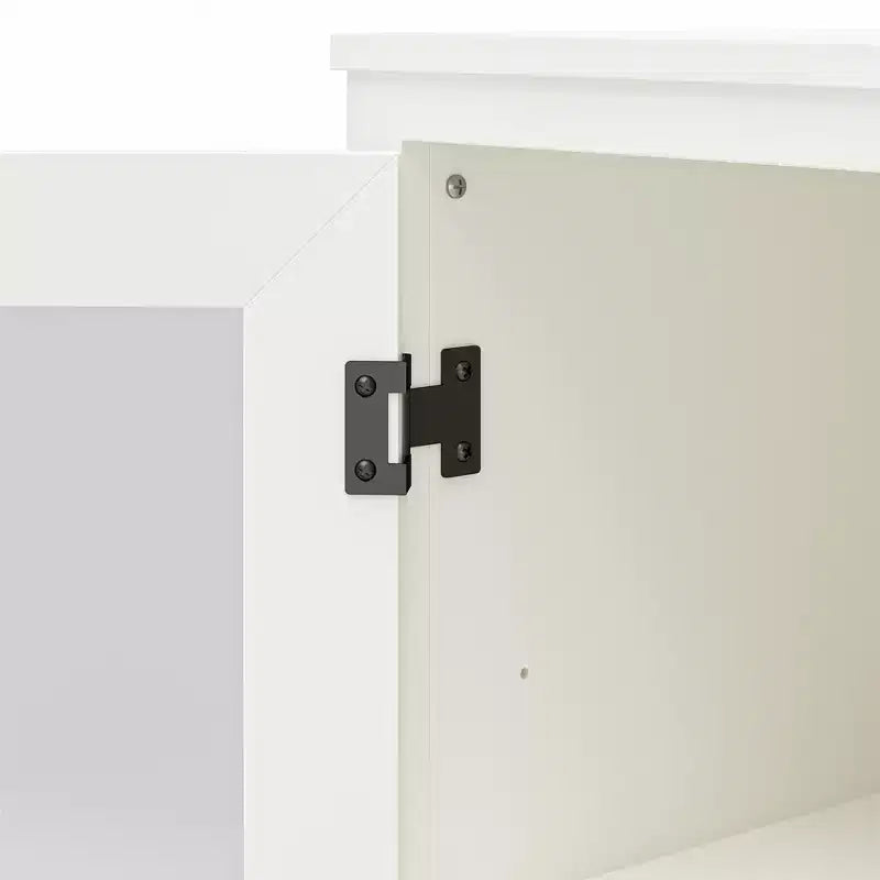 Armario moderno de madera con puerta de cristal