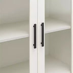 Armario moderno de madera con puerta de cristal