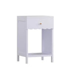 Mesita de Noche con Borde Festoneado con Cajón y Estante Abierto, Mesita de Noche de 26.77 Pulgadas de Alto para Dormitorio o Habitación Infantil, Lila