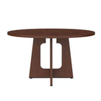 Mesa de comedor redonda de 47 pulgadas para 4 personas, mesa de cocina estilo rústico, mesa circular de MDF con acabado de vetas de madera, capacidad de peso de 300 lb para comedor, cocina, sala de estar