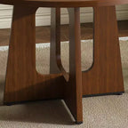 Mesa de comedor redonda de 47 pulgadas para 4 personas, mesa de cocina estilo rústico, mesa circular de MDF con acabado de vetas de madera, capacidad de peso de 300 lb para comedor, cocina, sala de estar