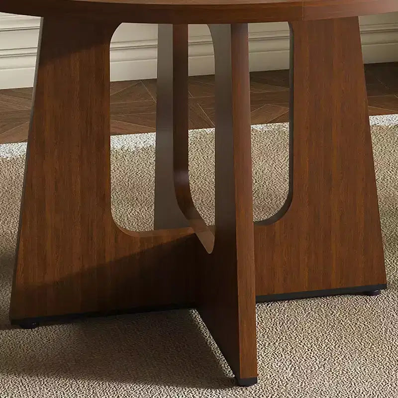 Mesa de comedor redonda de 47 pulgadas para 4 personas, mesa de cocina estilo rústico, mesa circular de MDF con acabado de vetas de madera, capacidad de peso de 300 lb para comedor, cocina, sala de estar