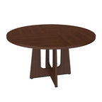 Mesa de comedor redonda de 47 pulgadas para 4 personas, mesa de cocina estilo rústico, mesa circular de MDF con acabado de vetas de madera, capacidad de peso de 300 lb para comedor, cocina, sala de estar