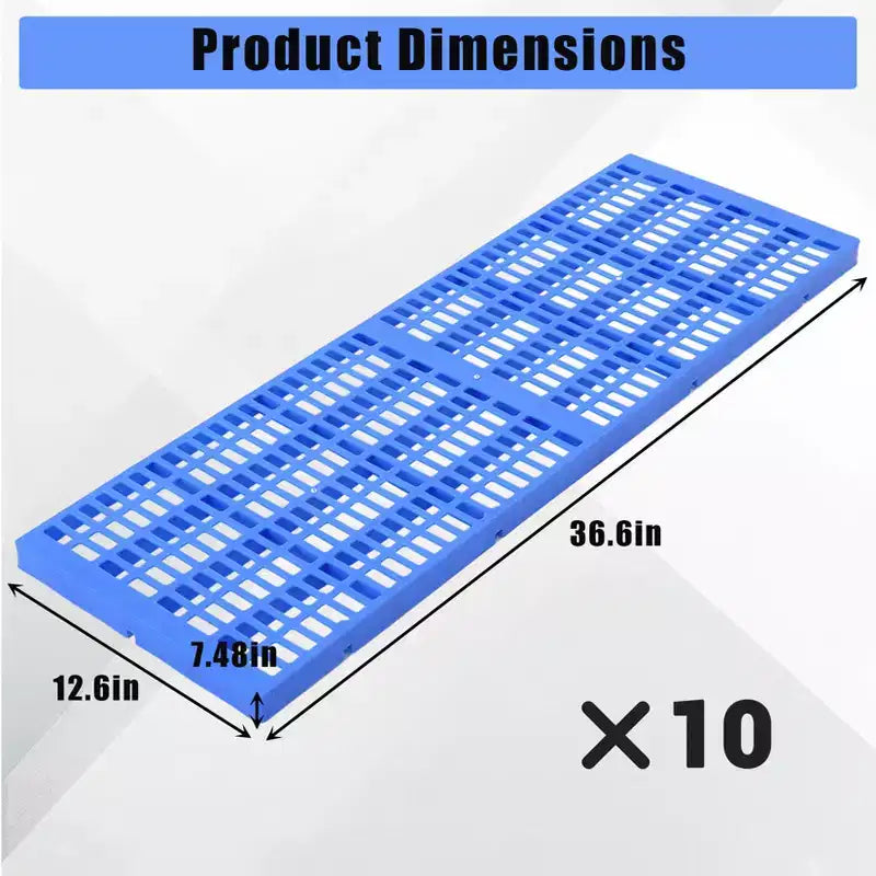 10 paletas de plástico resistentes para piso, almohadillas de almacenamiento impermeables y resistentes a la humedad, diseño entrelazado para uso en garaje, taller e industrial