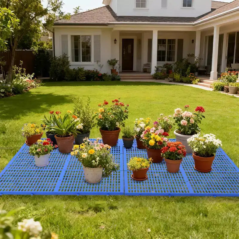10 paletas de plástico resistentes para piso, almohadillas de almacenamiento impermeables y resistentes a la humedad, diseño entrelazado para uso en garaje, taller e industrial