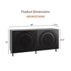 Aparador moderno de madera negra, mueble de almacenamiento de cocina con estantes ajustables y diseño de puerta termoformada, apto para cocinas, negro
