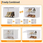 Zapatero desmontable de 8 niveles, organizador expandible para 32 pares con puerta para entrada y dormitorio, blanco