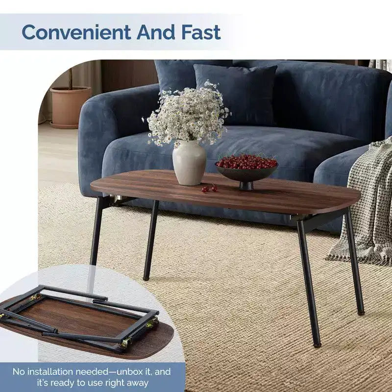 Mesa de centro plegable sin almacenamiento para sala de estar