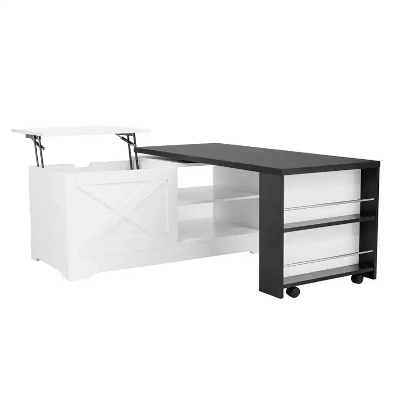 Mesa de centro elevable de 47'', mesa central rectangular de madera con almacenamiento oculto, mesa de cóctel extensible para sala de estar, dormitorio u oficina