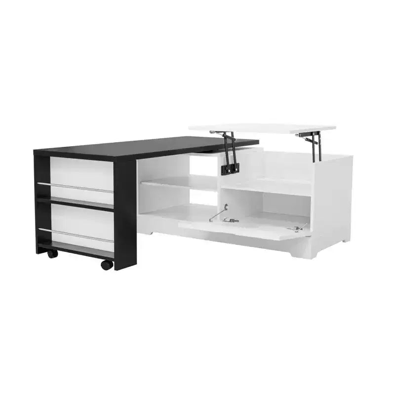 Mesa de centro elevable de 47'', mesa central rectangular de madera con almacenamiento oculto, mesa de cóctel extensible para sala de estar, dormitorio u oficina