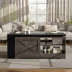 Mesa de centro elevable de 47'', mesa central rectangular de madera con almacenamiento oculto, mesa de cóctel extensible para sala de estar, dormitorio u oficina