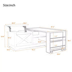 Mesa de centro elevable de 47'', mesa central rectangular de madera con almacenamiento oculto, mesa de cóctel extensible para sala de estar, dormitorio u oficina