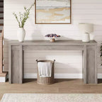 Mesa de entrada de 70.9 pulgadas, mesa consola rústica de madera, mesa gruesa para sofá detrás del sillón, mesas consola largas para sala de estar en la entrada