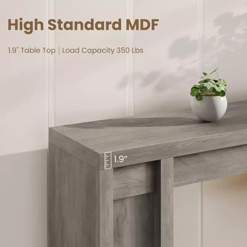 Mesa de entrada de 70.9 pulgadas, mesa consola rústica de madera, mesa gruesa para sofá detrás del sillón, mesas consola largas para sala de estar en la entrada