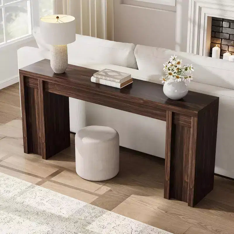 Mesa de entrada de 70.9 pulgadas, mesa consola rústica de madera, mesa gruesa para sofá detrás del sillón, mesas consola largas para sala de estar en la entrada
