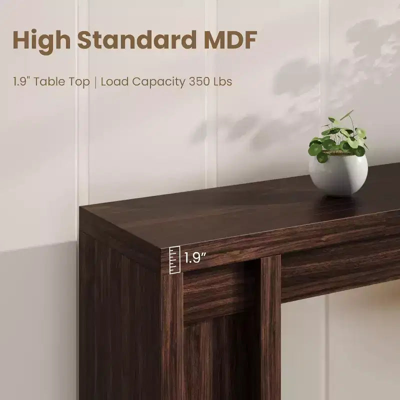 Mesa de entrada de 70.9 pulgadas, mesa consola rústica de madera, mesa gruesa para sofá detrás del sillón, mesas consola largas para sala de estar en la entrada