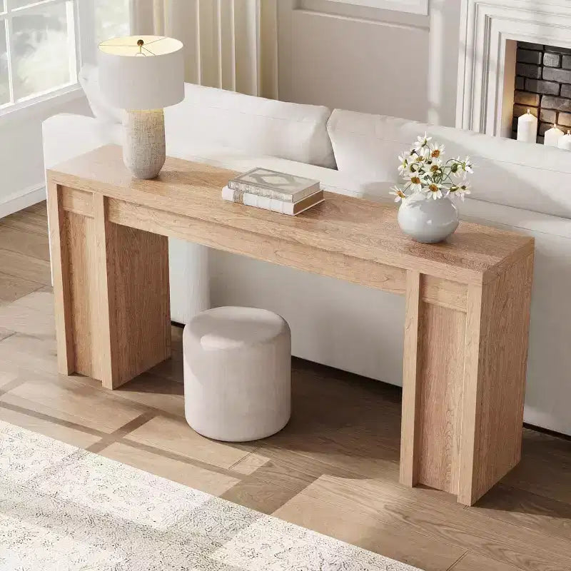 Mesa de entrada de 70.9 pulgadas, mesa consola rústica de madera, mesa gruesa para sofá detrás del sillón, mesas consola largas para sala de estar en la entrada