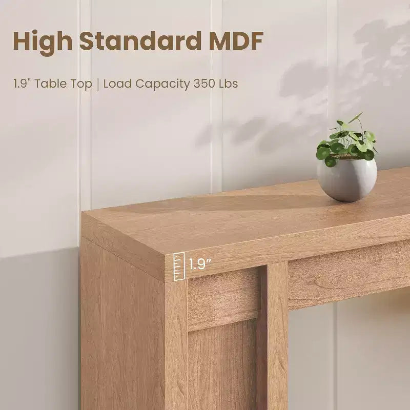 Mesa de entrada de 70.9 pulgadas, mesa consola rústica de madera, mesa gruesa para sofá detrás del sillón, mesas consola largas para sala de estar en la entrada