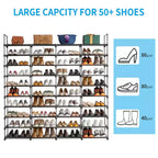 Organizador de almacenamiento de zapatos de 10 niveles, estante organizador de zapatos para entrada, soporta 80 pares de zapatos, gabinete de zapatos apilable, zapatero