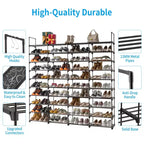 Organizador de almacenamiento de zapatos de 10 niveles, estante organizador de zapatos para entrada, soporta 80 pares de zapatos, gabinete de zapatos apilable, zapatero