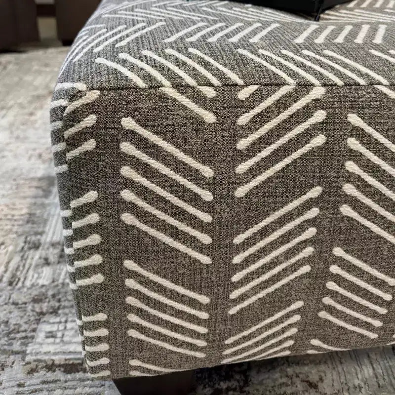 Otomana para sala de estar, tapicería de tela con diseño de espiga