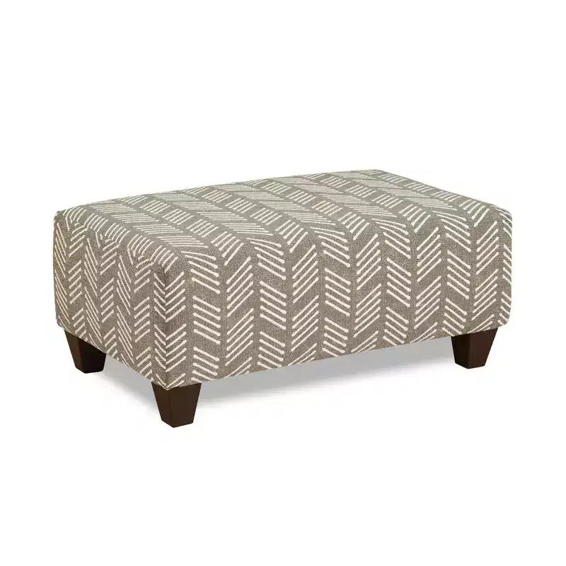 Otomana para sala de estar, tapicería de tela con diseño de espiga