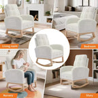 Mecedora Moderna para Bebés, Reclinable Cómoda con Bolsillo Lateral, Reposapiés, Mecedora Deslizante Tapizada de Mediados de Siglo para Sala de Estar, Dormitorio