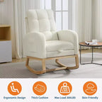 Mecedora Moderna para Bebés, Reclinable Cómoda con Bolsillo Lateral, Reposapiés, Mecedora Deslizante Tapizada de Mediados de Siglo para Sala de Estar, Dormitorio