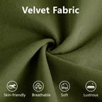Sofá moderno de terciopelo extragrande de 3 plazas con asiento y respaldo cómodos tipo nube, con cojines lumbares y decorativos, color verde oliva.