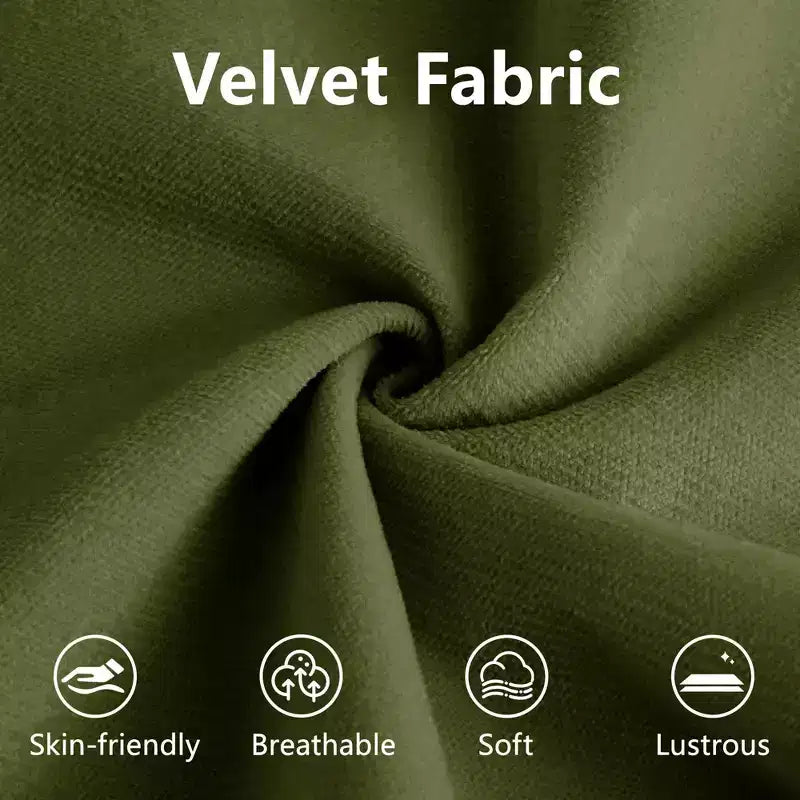 Sofá moderno de terciopelo extragrande de 3 plazas con asiento y respaldo cómodos tipo nube, con cojines lumbares y decorativos, color verde oliva.