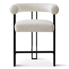 Modern Counter Height Stools with Back and Armrests, Beige Boucl Upholstered Counter Stools for Kitchen Island or Home Bar-Panipeachy