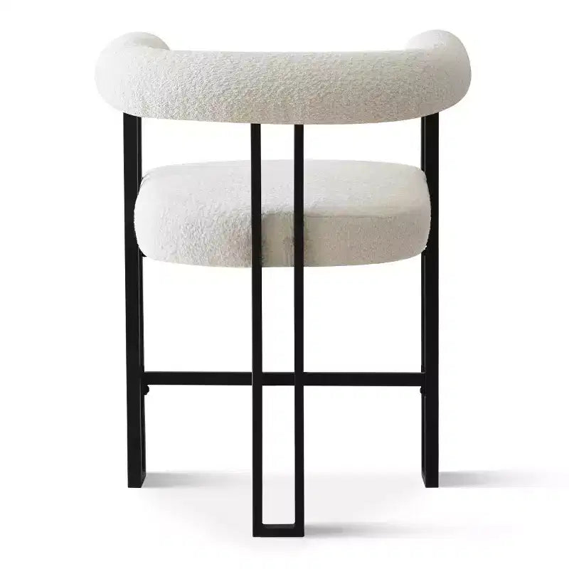 Taburetes de barra modernos con respaldo y reposabrazos, taburetes de barra tapizados en bouclé beige para isla de cocina o barra de casa
