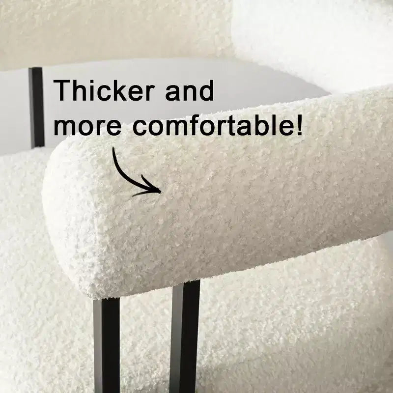 Taburetes de barra modernos con respaldo y reposabrazos, taburetes de barra tapizados en bouclé beige para isla de cocina o barra de casa