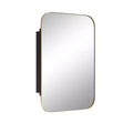HomeRoots 24 Gold Metal Framed Bathroom Vanity Mirror With Cabinet