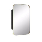 HomeRoots 24 Gold Metal Framed Bathroom Vanity Mirror With Cabinet