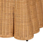 Puf de ratán Palm Scallop color miel: tapizado cuadrado, no requiere montaje, poliéster, madera contrachapada