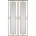Uttermost Rutledge Antiqued Gold 7 3/4 x 30 Wall Mirrors Set of 2