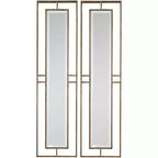 Uttermost Rutledge Antiqued Gold 7 3/4 x 30 Wall Mirrors Set of 2