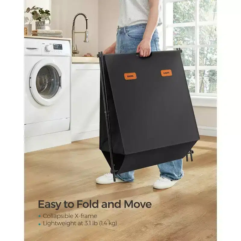Cesto de ropa sucia, Canasto para ropa sucia, Clasificador de ropa plegable con forma de X, Organizador de ropa con etiquetas personalizables