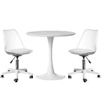 Silla de escritorio de acrílico transparente - Silla de oficina sin brazos, altura ajustable, silla con ruedas - Perfecta para oficina en casa o tocador con función giratoria