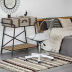 Silla de escritorio de acrílico transparente - Silla de oficina sin brazos, altura ajustable, silla con ruedas - Perfecta para oficina en casa o tocador con función giratoria