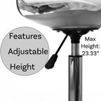 Silla de escritorio de acrílico transparente - Silla de oficina sin brazos, altura ajustable, silla con ruedas - Perfecta para oficina en casa o tocador con función giratoria